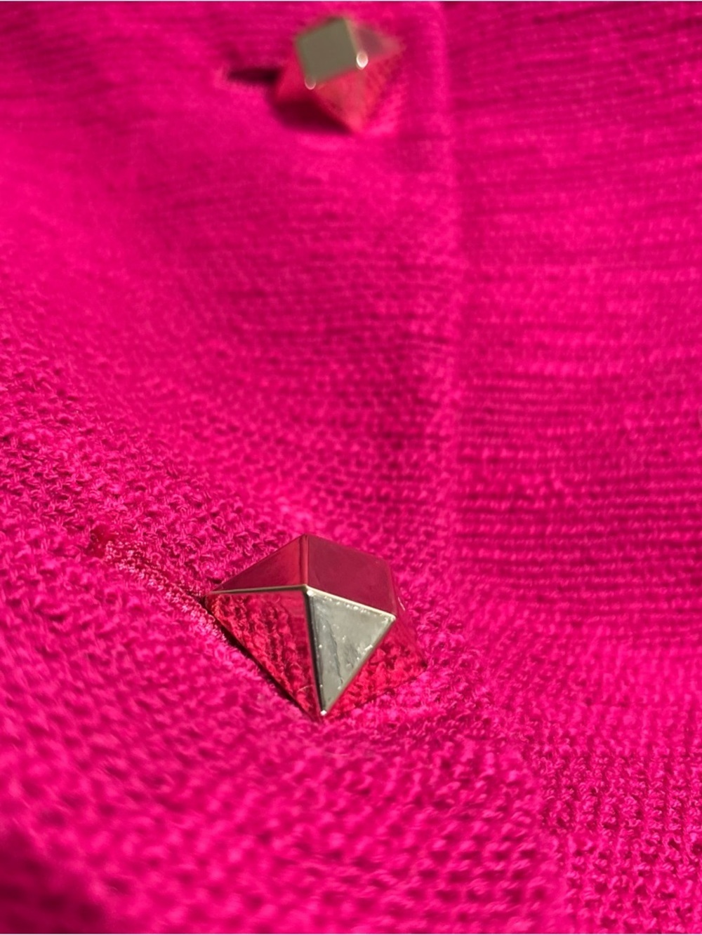 Express Pink Cropped Blazer Jacket Textured Gold Button XL - Picture 4 of 12